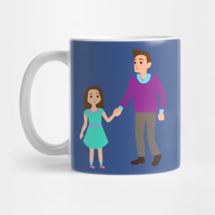 Father and Daughter Walking Mug